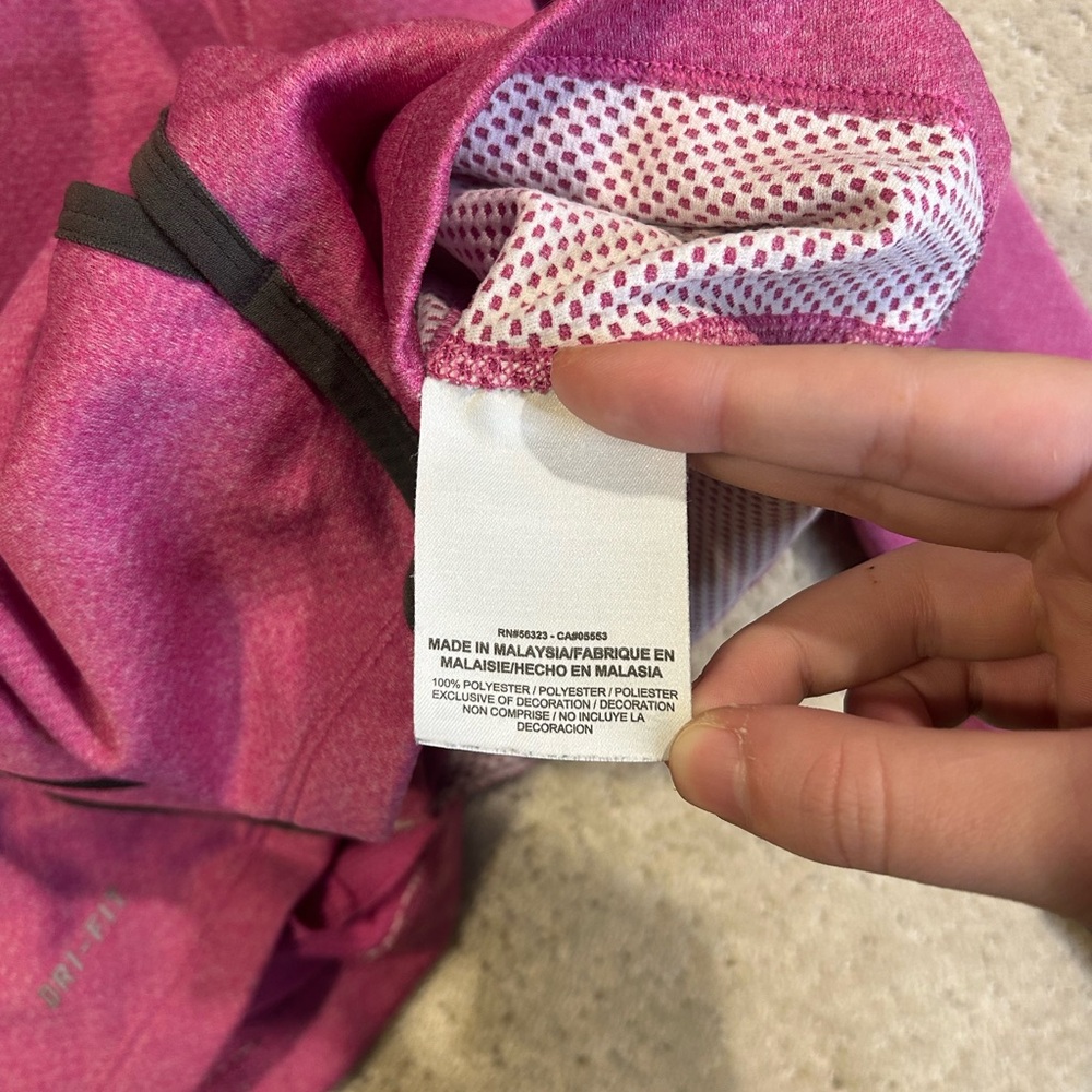 NIKE Dri Fit‎ Full Zip Athletic Jacket Mock Neck Size Women's L Long Sleeve Pink - Picture 4 of 9